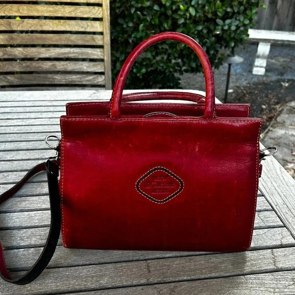 Moda D'Luciano Vintage Red Leather Handbag - Picture 7 of 10